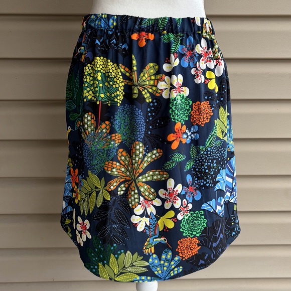 •LOFT• Tropical Floral Pull-On Skirt - Size Small - Picture 6 of 8